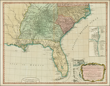 Mid-Atlantic, Florida, South and Southeast Map By Richard Holmes Laurie  &  James Whittle