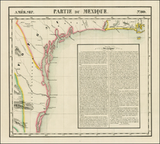 South and Texas Map By Philippe Marie Vandermaelen