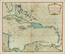 Caribbean Map By Richard Holmes Laurie  &  James Whittle