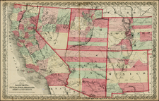 Southwest, Rocky Mountains and California Map By G.W.  & C.B. Colton