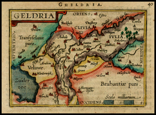 Netherlands Map By Abraham Ortelius / Johannes Baptista Vrients