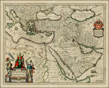 Turkey, Mediterranean, Middle East, Turkey & Asia Minor and Balearic Islands Map By Willem Janszoon Blaeu