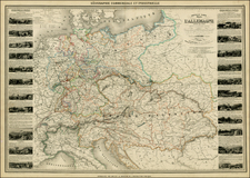 Austria, Poland, Hungary, Czech Republic & Slovakia, Baltic Countries, Balkans and Germany Map By Alexandre Vuillemin