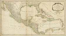 Florida, Texas, Mexico, Caribbean and Central America Map By Laurie & Whittle