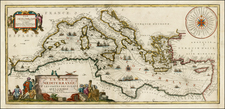 France, Balkans, Italy, Spain, Mediterranean, Balearic Islands and Greece Map By Nicolas de Fer