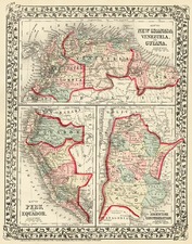 South America Map By Samuel Augustus Mitchell Jr.