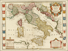 Italy and Balearic Islands Map By Nicolas de Fer