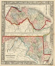 Mid-Atlantic Map By Samuel Augustus Mitchell Jr.