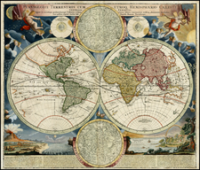 World, World, Celestial Maps and Curiosities Map By Johann Baptist Homann