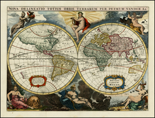 World and World Map By Pieter van der Aa