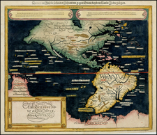 Western Hemisphere, South America and America Map By Sebastian Munster