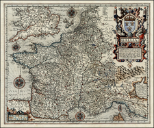 France Map By Abraham Ortelius / Johannes Baptista Vrients