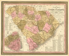 Southeast Map By Samuel Augustus Mitchell