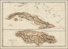 Map of Cuba [with]  Jamaica By J. David Williams