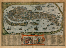 Italy Map By Georg Braun  &  Frans Hogenberg