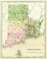 New England Map By Thomas Gamaliel Bradford