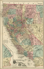 Southwest and California Map By Thompson  &  West