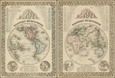 World and World Map By Samuel Augustus Mitchell Jr.