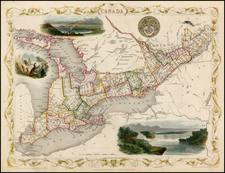 Midwest and Canada Map By John Tallis