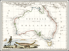 Australia Map By Conrad Malte-Brun