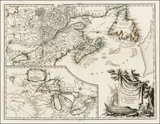 New England, Midwest and Canada Map By Didier Robert de Vaugondy