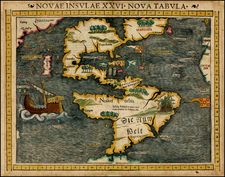 Western Hemisphere, North America, South America, Japan, Pacific and America Map By Sebastian Munster