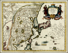 China, Japan and Korea Map By Matthaus Merian