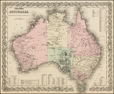 Australia Map By Joseph Hutchins Colton