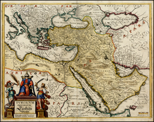 Turkey, Mediterranean, Middle East and Turkey & Asia Minor Map By Matthaus Merian