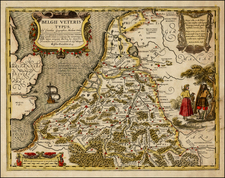 Netherlands and Luxembourg Map By Claes Janszoon Visscher