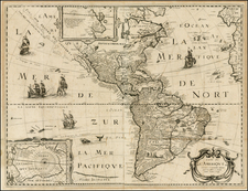 Alaska, South America and America Map By Petrus Bertius / Michel Van Lochem