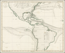 Atlantic Ocean and Pacific Map By Heinrich Berghaus