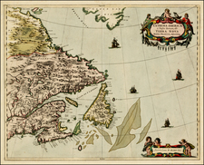 New England and Canada Map By Johannes Covens  &  Cornelis Mortier