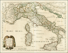 Italy and Balearic Islands Map By Giacomo Giovanni Rossi