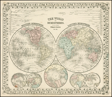 World and World Map By Samuel Augustus Mitchell Jr.