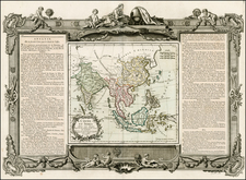 China, India, Southeast Asia and Philippines Map By Louis Brion de la Tour