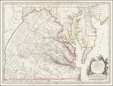 Mid-Atlantic and Southeast Map By Gilles Robert de Vaugondy