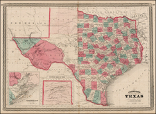 Texas Map By Alvin Jewett Johnson