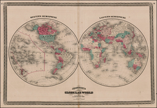 World and World Map By Benjamin P Ward  &  Alvin Jewett Johnson