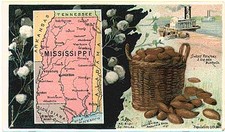 Mississippi Map By Arbuckle Brothers Coffee Co.