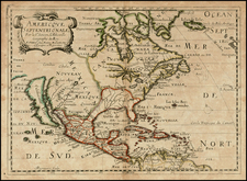 Midwest, North America and California Map By Nicolas Sanson