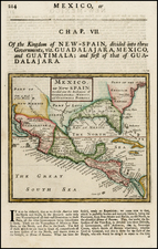 Mid-Atlantic, Southeast, Texas, Southwest and Central America Map By Herman Moll