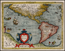 Western Hemisphere, South America and America Map By Jodocus Hondius -  Gerard Mercator