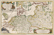 Poland, Baltic Countries, Scandinavia and Germany Map By Nicolas de Fer