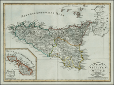 Italy, Malta and Sicily Map By Weimar Geographische Institut