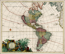 South America, California and America Map By Gerard & Leonard Valk