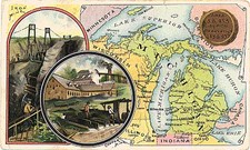 Midwest and Michigan Map By Arbuckle Brothers Coffee Co.