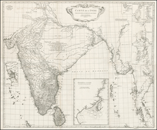 India and Southeast Asia Map By Jean-Baptiste Bourguignon d'Anville