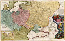 Poland, Russia, Ukraine, Baltic Countries, Balkans, Scandinavia and Germany Map By Herman Moll