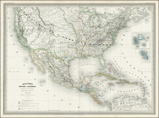 United States and Mexico Map By Adolphe Hippolyte Dufour